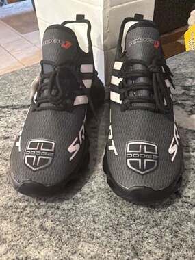 Dodge SRT Hellcat Custom Athletic Sneakers Black White Size 45